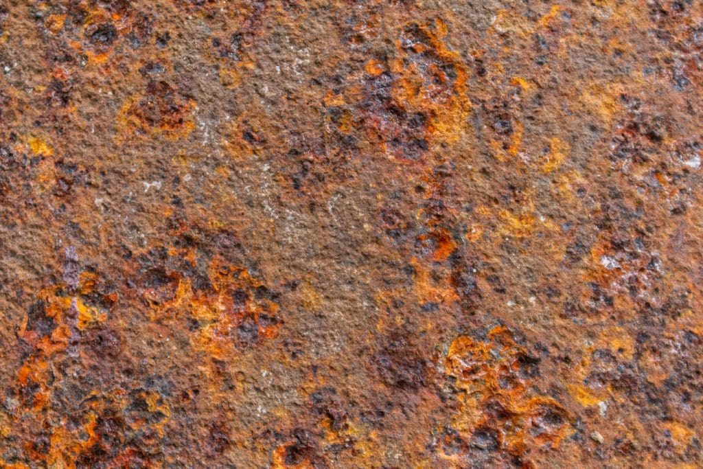 Close up image of rusty metal structure, corrosion