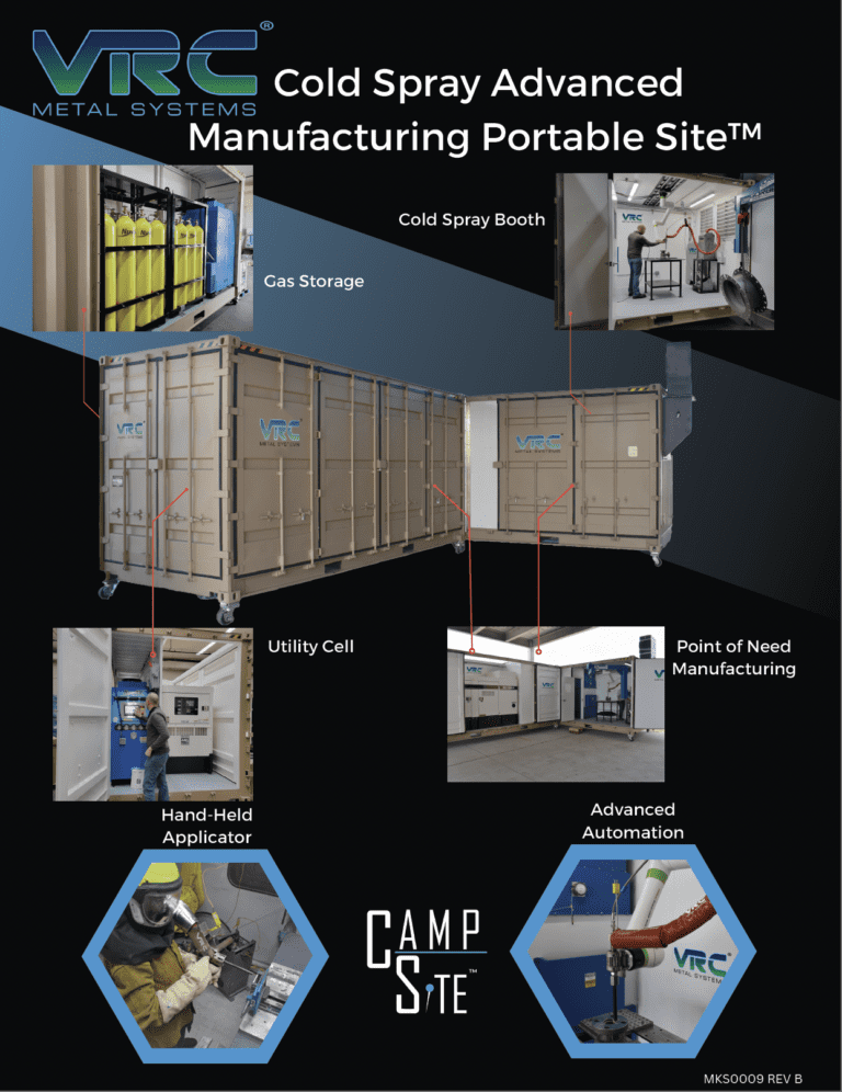 VRC Metal Systems Cold Spray Advanced Manufacturing Portable Site (CAMP SITE) brochure
