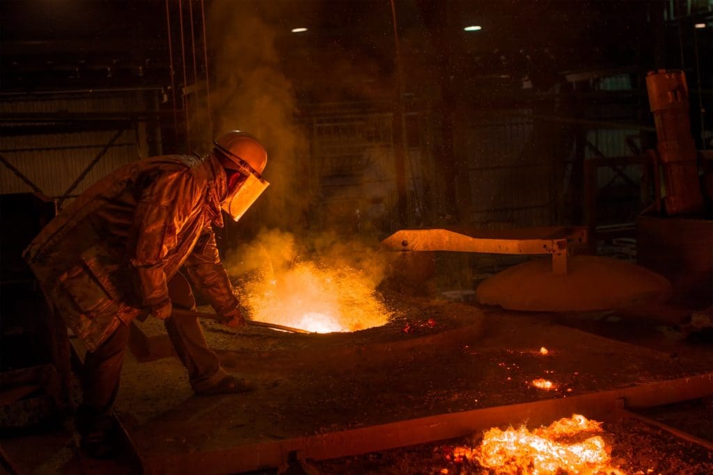 metalworker is near metal fumes which can cause sickness if not protected